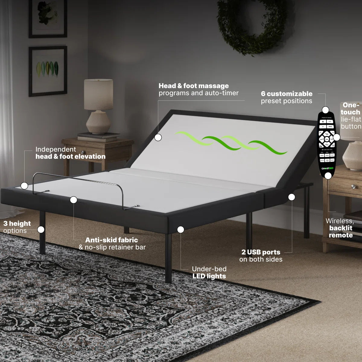 GhostBed Adjustable Bed Frame